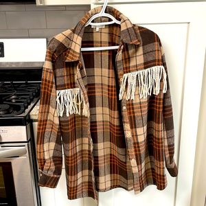 Flannel with fringe detail